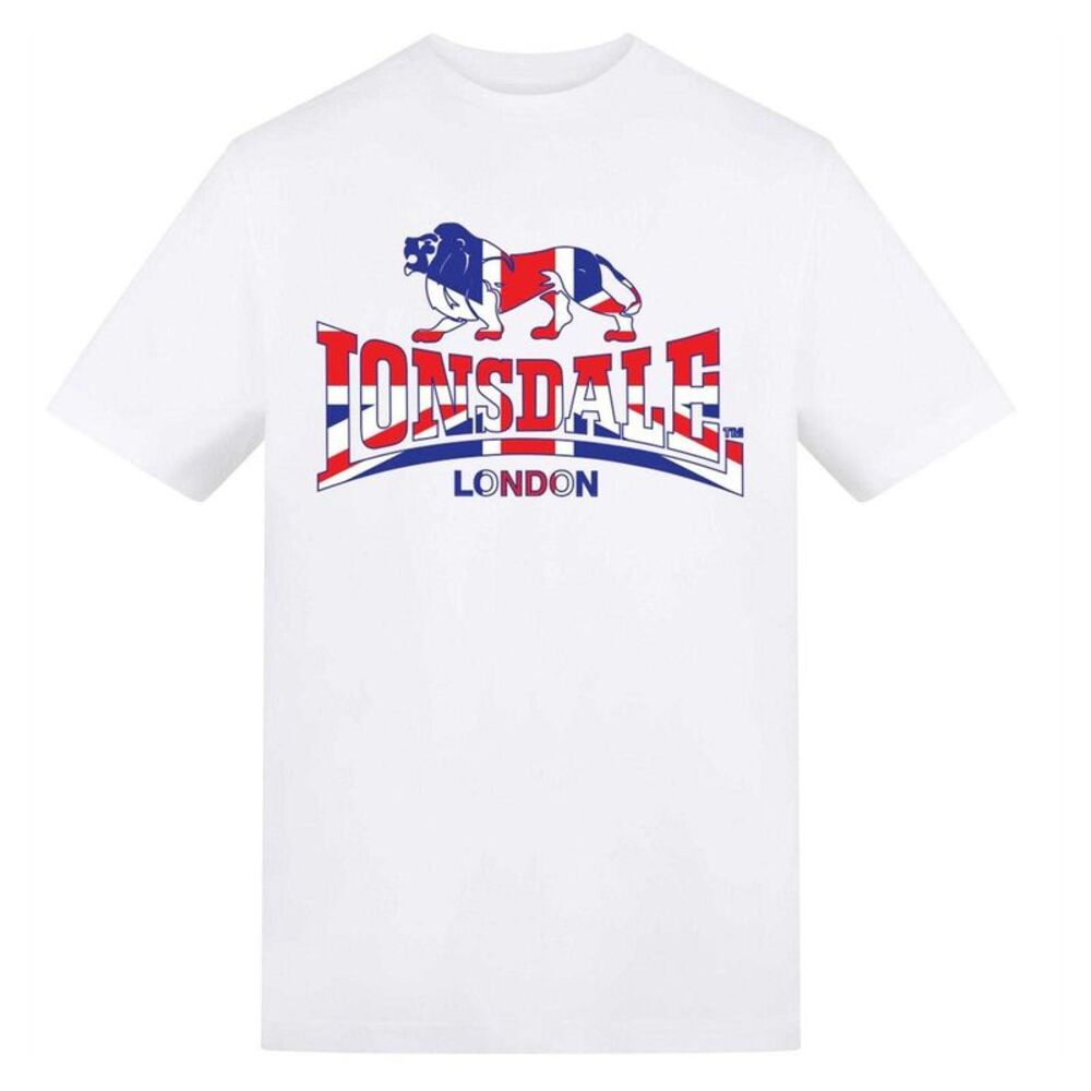 Lonsdale Mens Union Jack T-Shirt / White
